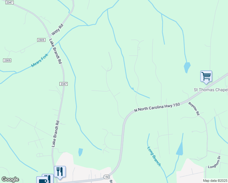 map of restaurants, bars, coffee shops, grocery stores, and more near 3004 High Meadows Court in Greensboro