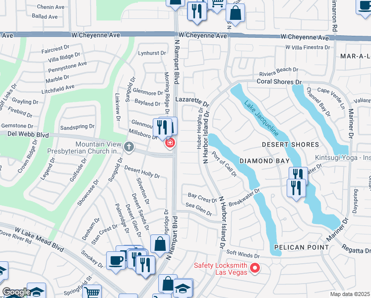 map of restaurants, bars, coffee shops, grocery stores, and more near 8420 Dry Cliff Circle in Las Vegas