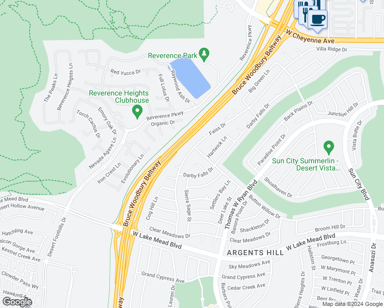 map of restaurants, bars, coffee shops, grocery stores, and more near 2728 Faiss Drive in Las Vegas