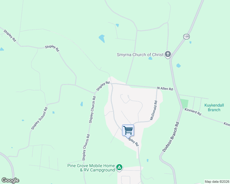 map of restaurants, bars, coffee shops, grocery stores, and more near 1070 McGregor Lane in Cookeville