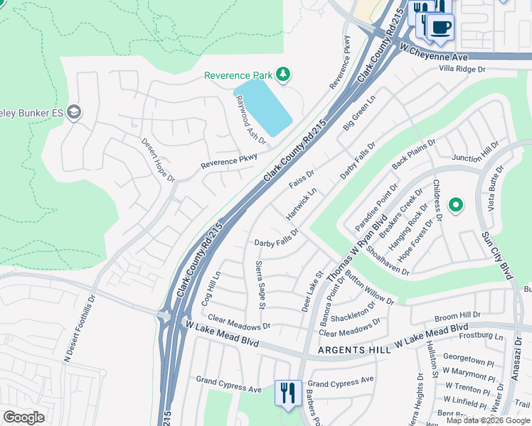 map of restaurants, bars, coffee shops, grocery stores, and more near 2728 Faiss Drive in Las Vegas