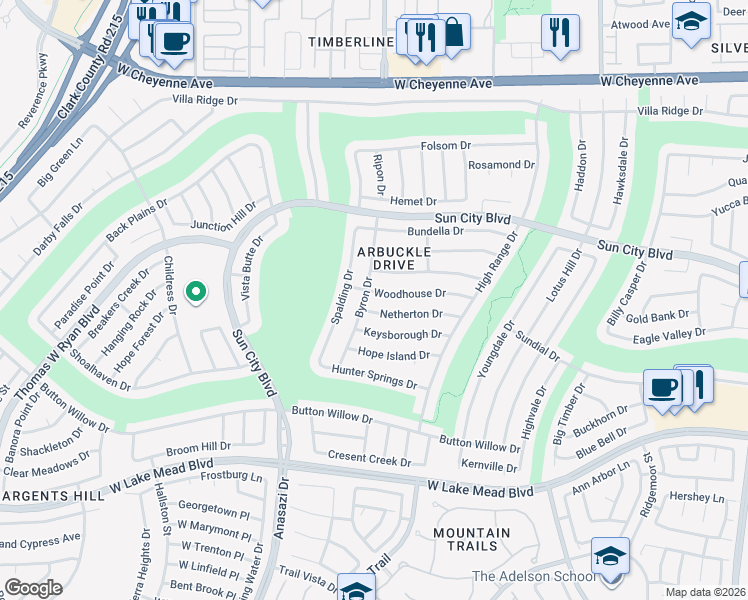 map of restaurants, bars, coffee shops, grocery stores, and more near 10033 Heyfield Drive in Las Vegas