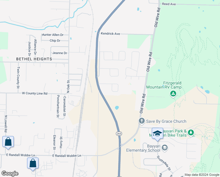 map of restaurants, bars, coffee shops, grocery stores, and more near 962 Remington Drive in Bethel Heights