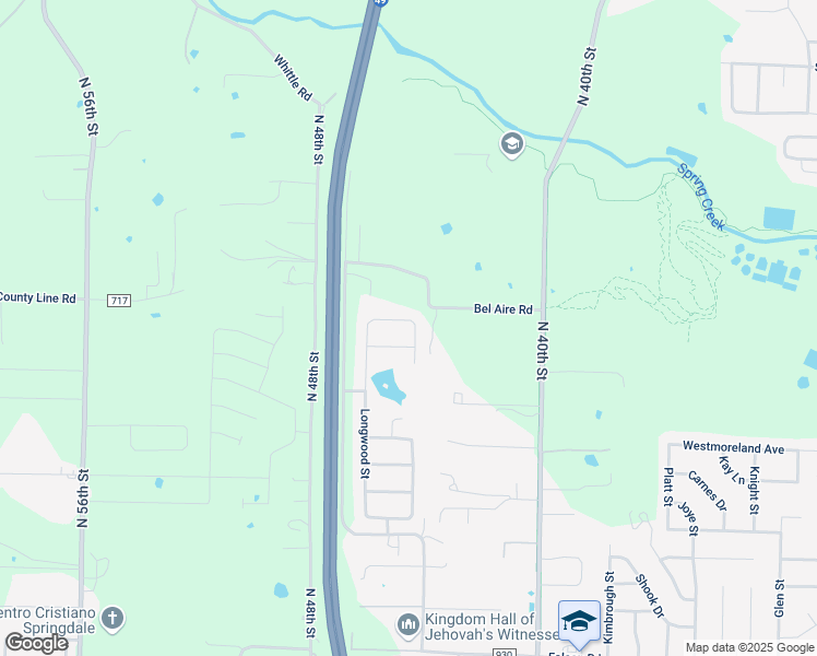 map of restaurants, bars, coffee shops, grocery stores, and more near 4490 Pecan Ave in Springdale