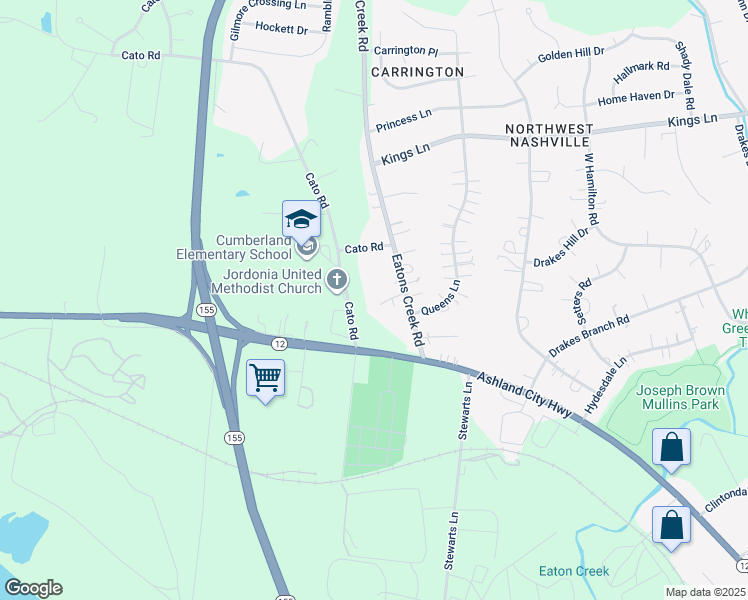 map of restaurants, bars, coffee shops, grocery stores, and more near 209 Queens Lane Court in Nashville