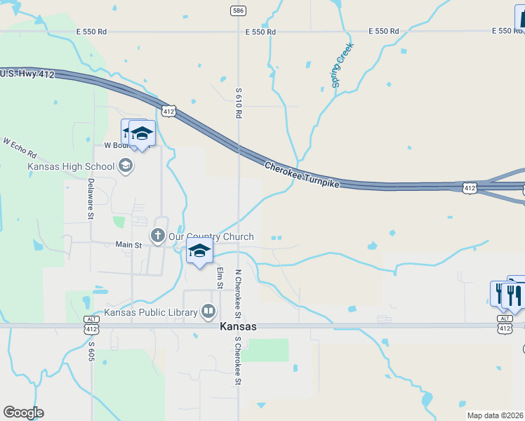 map of restaurants, bars, coffee shops, grocery stores, and more near in Kansas
