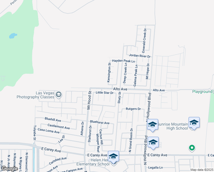 map of restaurants, bars, coffee shops, grocery stores, and more near 6415 Kressler Avenue in Las Vegas