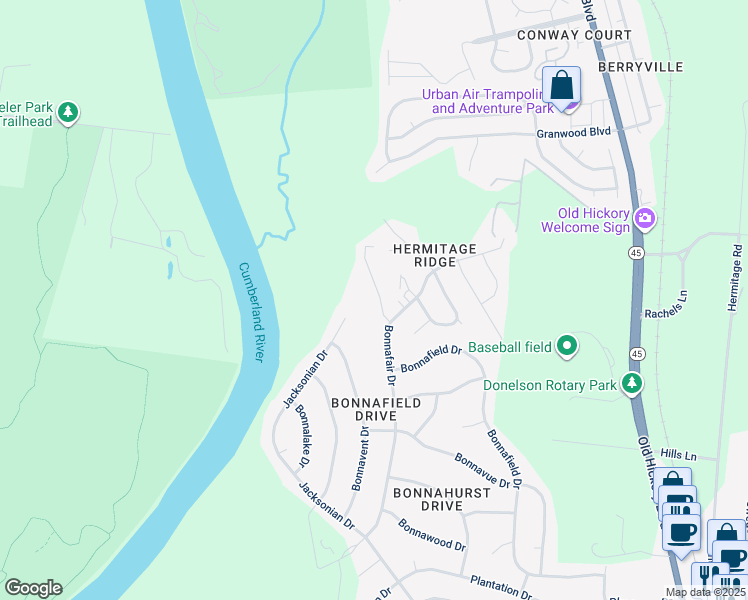 map of restaurants, bars, coffee shops, grocery stores, and more near 742 Linden Green Drive in Nashville