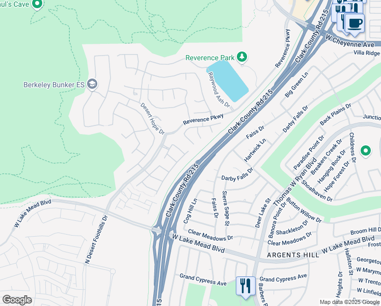 map of restaurants, bars, coffee shops, grocery stores, and more near 2700 Free Formed Court in Las Vegas