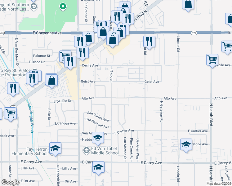 map of restaurants, bars, coffee shops, grocery stores, and more near 2861 Taurus Court in Las Vegas