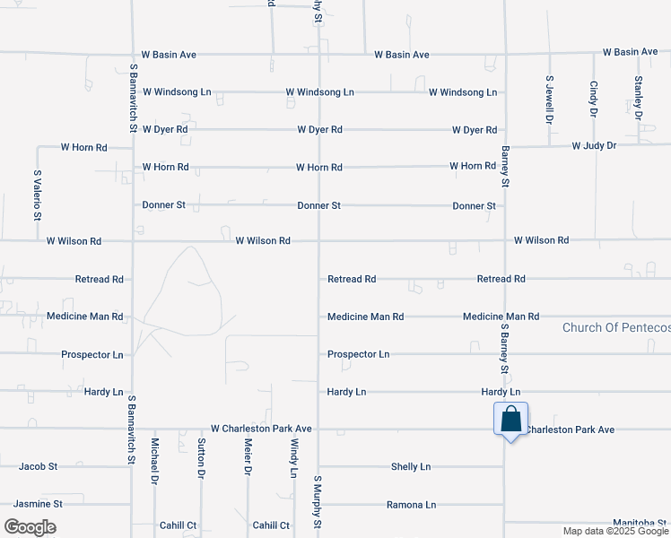 map of restaurants, bars, coffee shops, grocery stores, and more near 3450 Retread Road in Pahrump