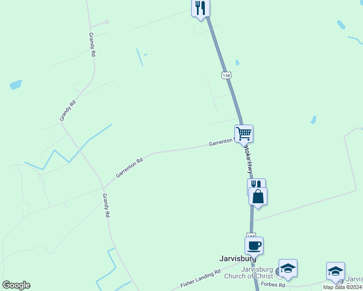 map of restaurants, bars, coffee shops, grocery stores, and more near 160 Garrenton Road in Grandy