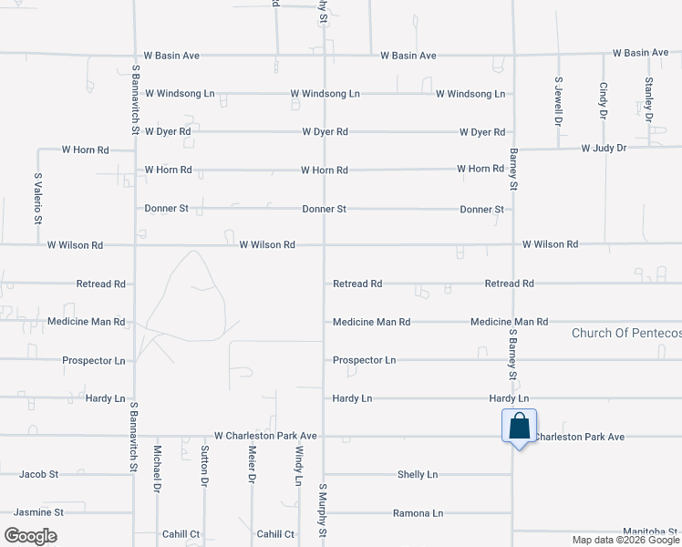 map of restaurants, bars, coffee shops, grocery stores, and more near 3481 West Wilson Road in Pahrump