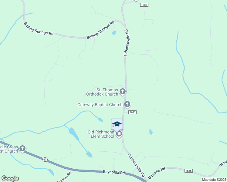 map of restaurants, bars, coffee shops, grocery stores, and more near 6048 Richmond Oaks Road in Tobaccoville