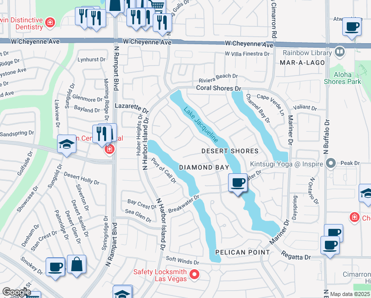 map of restaurants, bars, coffee shops, grocery stores, and more near 8317 Opal Cove Drive in Las Vegas
