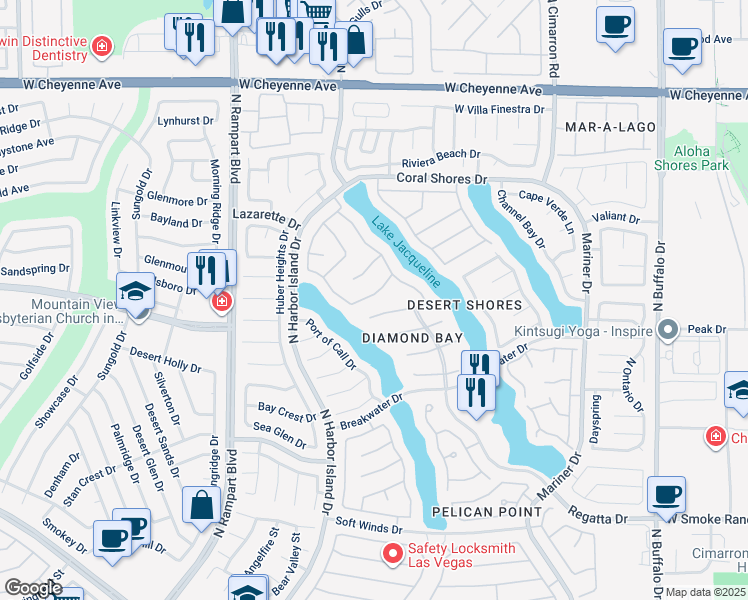 map of restaurants, bars, coffee shops, grocery stores, and more near 8317 Opal Cove Drive in Las Vegas