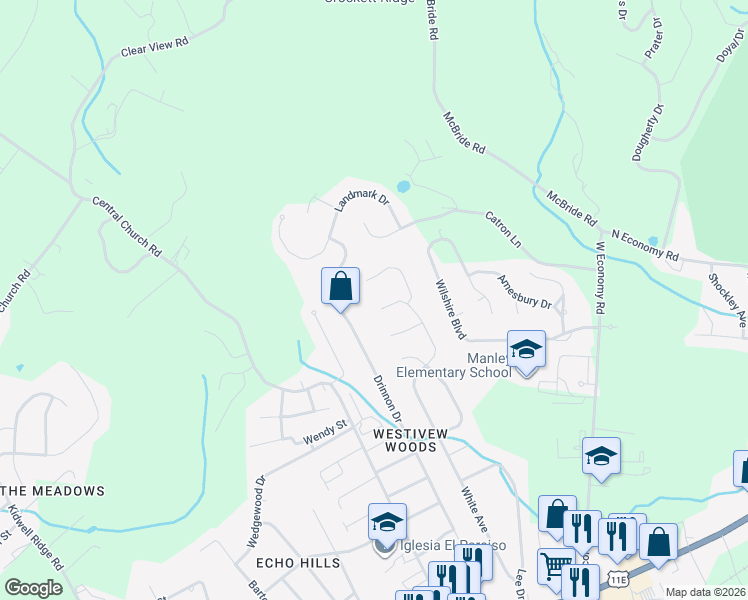 map of restaurants, bars, coffee shops, grocery stores, and more near 1081 Saint Ives Court in Morristown