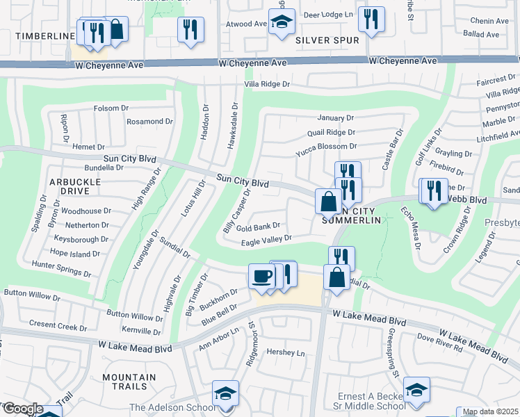 map of restaurants, bars, coffee shops, grocery stores, and more near 9536 Ruby Hills Drive in Las Vegas