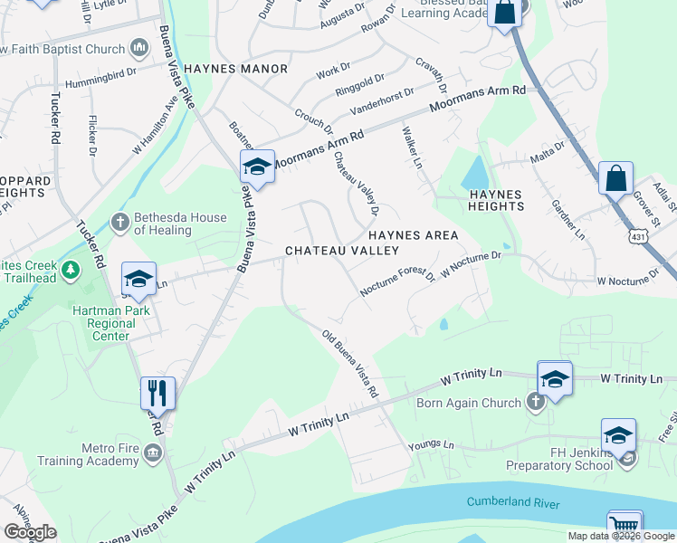 map of restaurants, bars, coffee shops, grocery stores, and more near 901 Boardeaux in Nashville