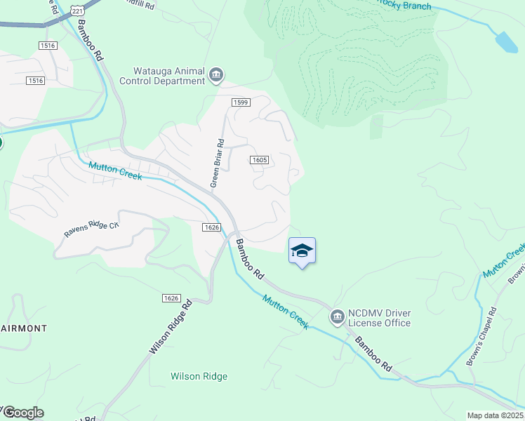 map of restaurants, bars, coffee shops, grocery stores, and more near 447 Margo Lane in Boone