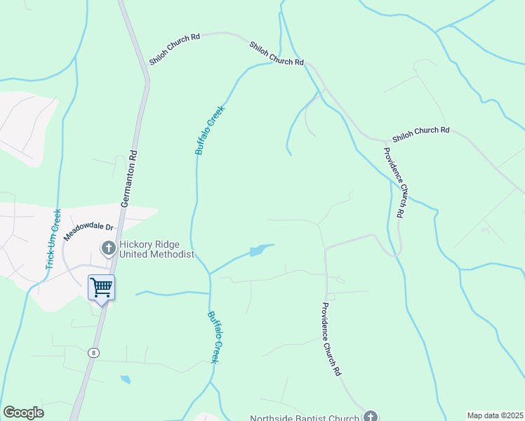map of restaurants, bars, coffee shops, grocery stores, and more near 6400 Rideout Way in Winston-Salem