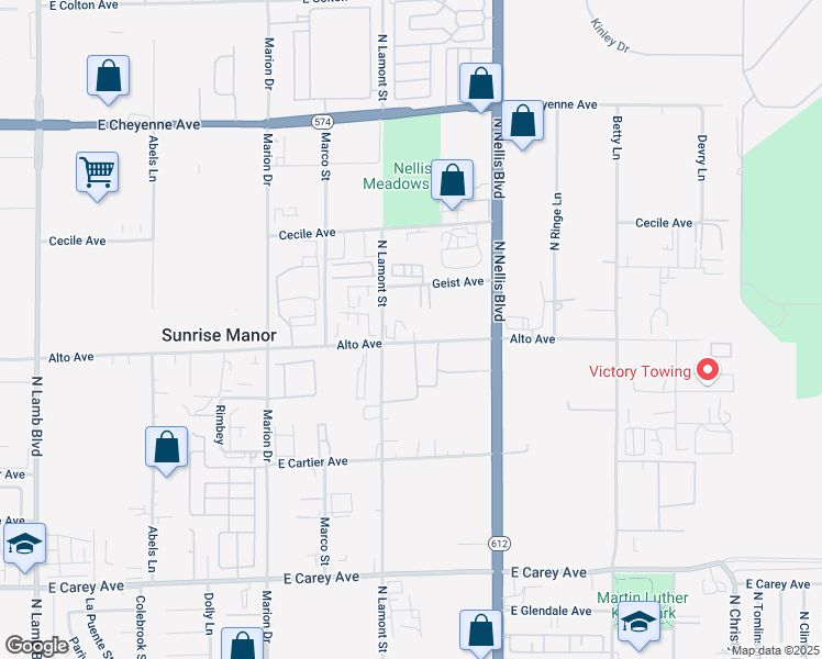 map of restaurants, bars, coffee shops, grocery stores, and more near 4950 Alto Avenue in Las Vegas