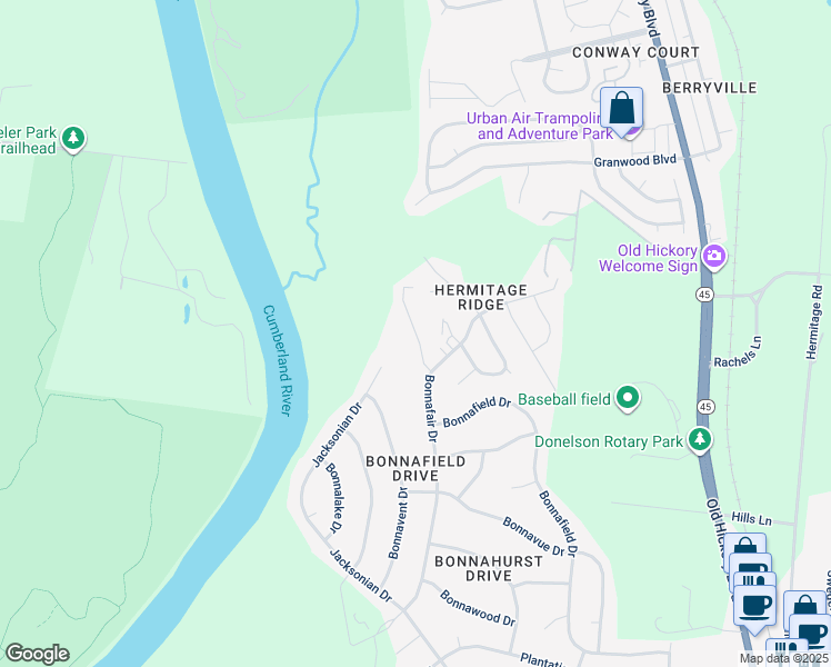 map of restaurants, bars, coffee shops, grocery stores, and more near 742 Linden Green Drive in Nashville