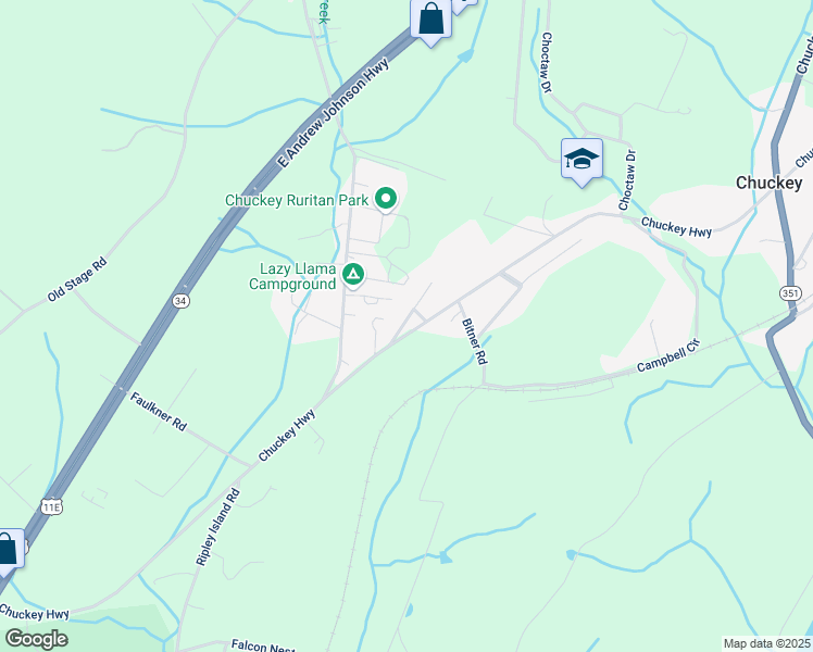 map of restaurants, bars, coffee shops, grocery stores, and more near 56 Chuckey Point in Chuckey