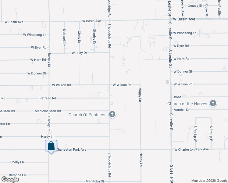 map of restaurants, bars, coffee shops, grocery stores, and more near 551 S Woodchips Rd in Pahrump