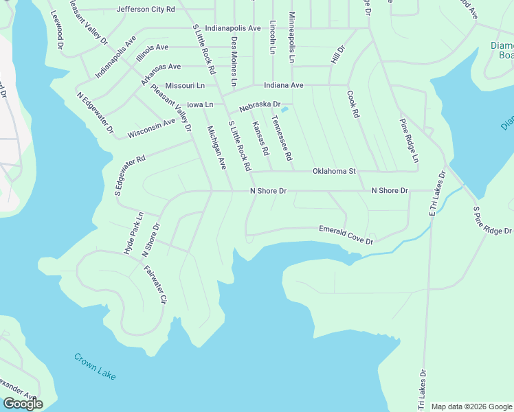 map of restaurants, bars, coffee shops, grocery stores, and more near 1303 South Little Rock Road in Horseshoe Bend