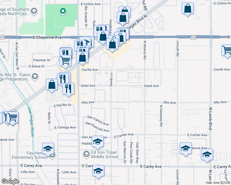 map of restaurants, bars, coffee shops, grocery stores, and more near 2861 Taurus Court in Las Vegas