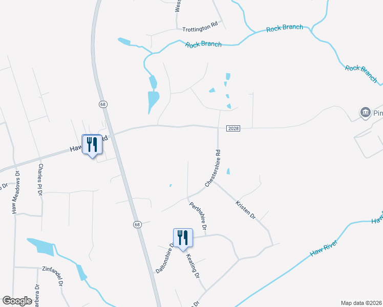 map of restaurants, bars, coffee shops, grocery stores, and more near 7810 Perthshire Drive in Oak Ridge