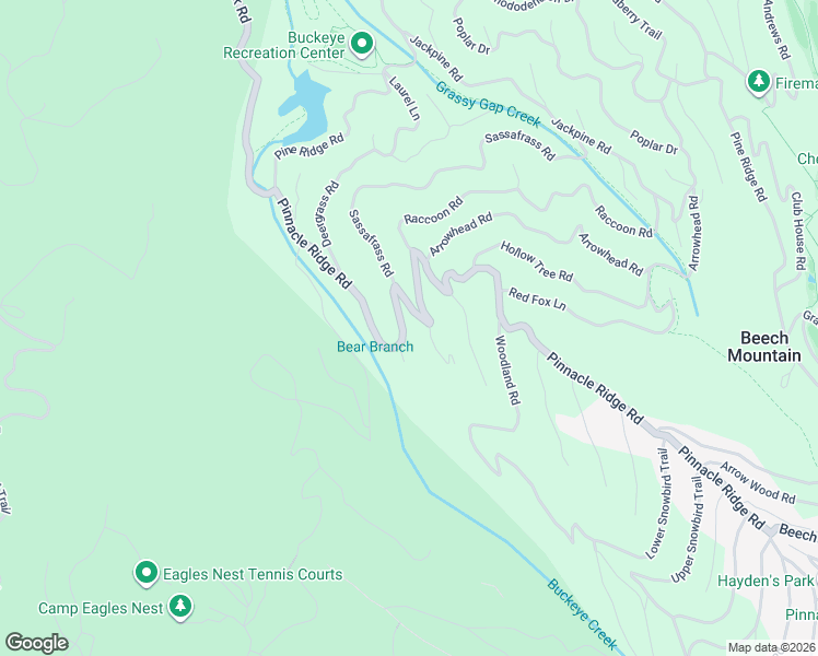 map of restaurants, bars, coffee shops, grocery stores, and more near 521 Pinnacle Ridge Road in Beech Mountain