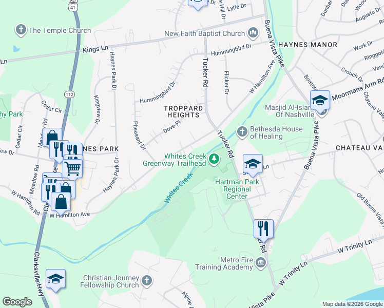 map of restaurants, bars, coffee shops, grocery stores, and more near 3221 W Hamilton Ave in Nashville