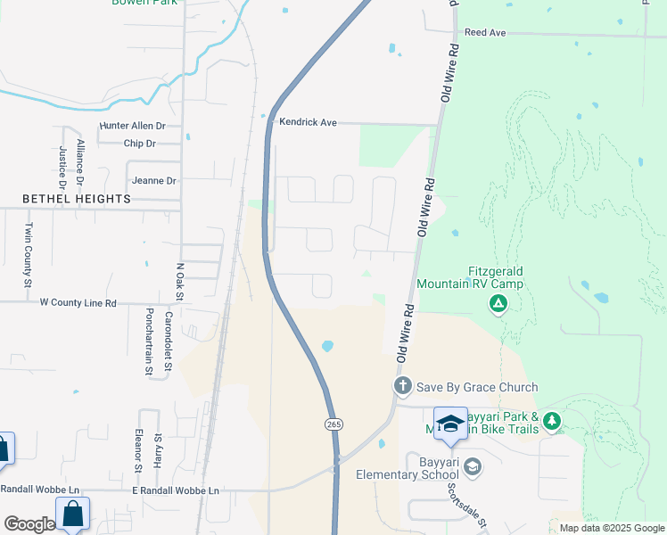 map of restaurants, bars, coffee shops, grocery stores, and more near 1082 Remington Drive in Springdale