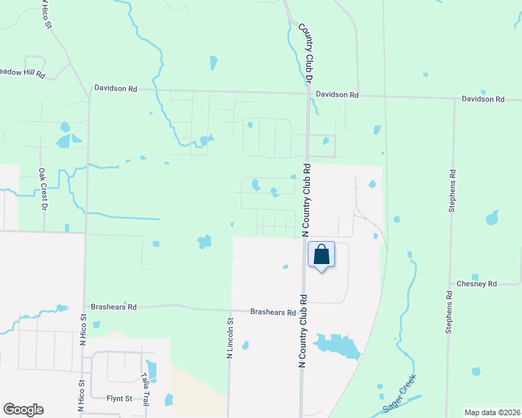 map of restaurants, bars, coffee shops, grocery stores, and more near 14701 Country Club Road in Siloam Springs