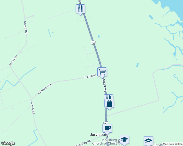 map of restaurants, bars, coffee shops, grocery stores, and more near 120 Garrenton Rd in Grandy