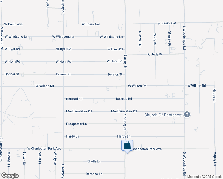map of restaurants, bars, coffee shops, grocery stores, and more near 3111 West Wilson Road in Pahrump