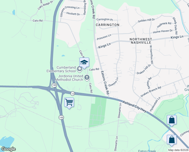 map of restaurants, bars, coffee shops, grocery stores, and more near 209 Queens Lane Court in Nashville
