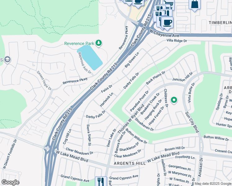 map of restaurants, bars, coffee shops, grocery stores, and more near 10804 Albright Place in Las Vegas