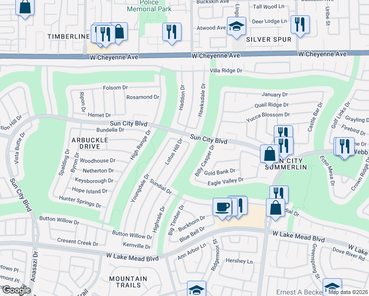 map of restaurants, bars, coffee shops, grocery stores, and more near 2816 Tumble Brook Drive in Las Vegas