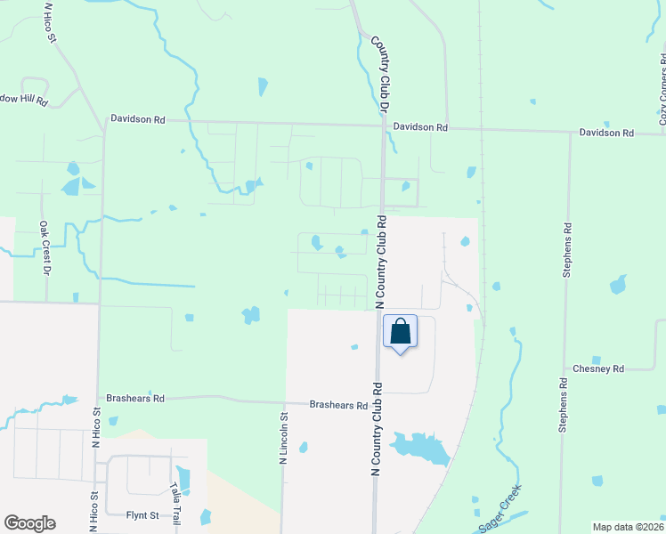 map of restaurants, bars, coffee shops, grocery stores, and more near 14701 Country Club Road in Siloam Springs