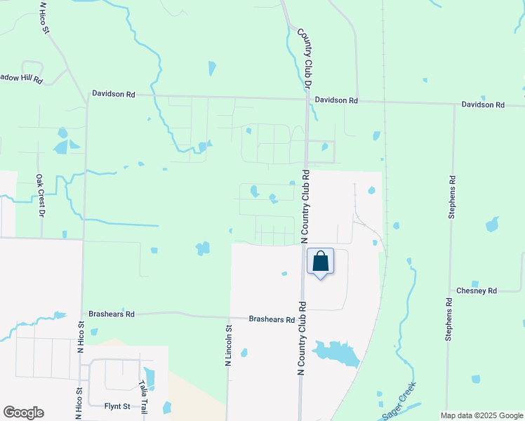 map of restaurants, bars, coffee shops, grocery stores, and more near 14701 Country Club Road in Siloam Springs