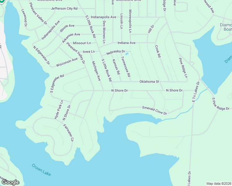 map of restaurants, bars, coffee shops, grocery stores, and more near 1303 South Little Rock Road in Horseshoe Bend