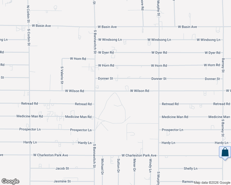 map of restaurants, bars, coffee shops, grocery stores, and more near 3419-3699 West Wilson Road in Pahrump