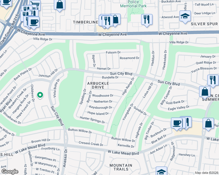 map of restaurants, bars, coffee shops, grocery stores, and more near 9936 Heyfield Drive in Las Vegas