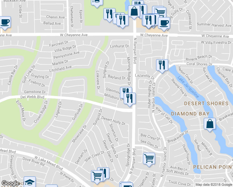 map of restaurants, bars, coffee shops, grocery stores, and more near 8537 Glenmount Drive in Las Vegas