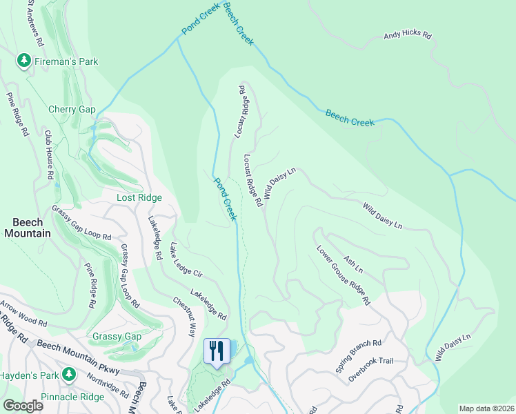 map of restaurants, bars, coffee shops, grocery stores, and more near 211 Locust Ridge Road in Beech Mountain