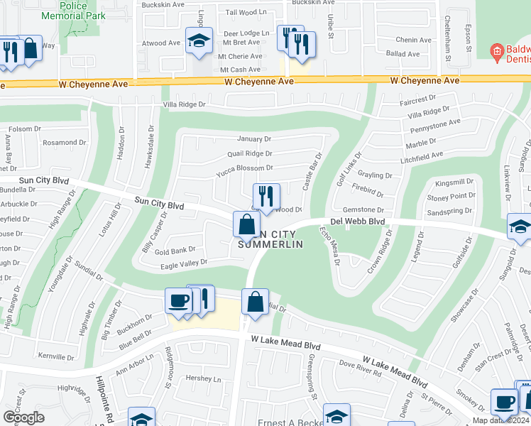 map of restaurants, bars, coffee shops, grocery stores, and more near 9313 Cactus Wood Drive in Las Vegas
