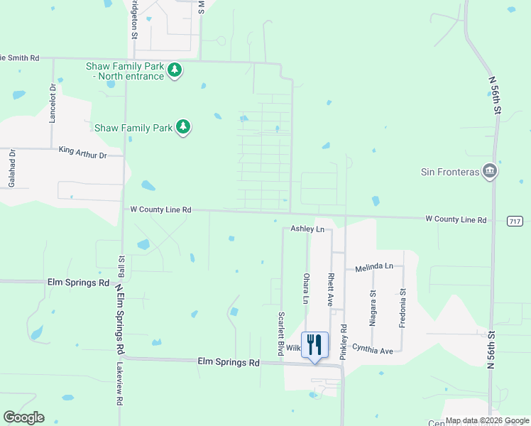 map of restaurants, bars, coffee shops, grocery stores, and more near 1693 County Road 927 in Springdale